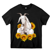 Black goat family with sunflowers Heavy Core Tee - Artiststas