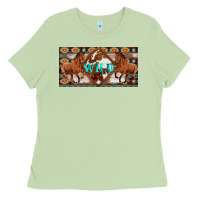 Matcha aztec horses and wild with cowhide license plate template Ladies Tee - Artiststas