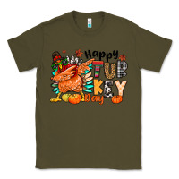 Army Green happy turkey day Classic Tee - MaliasSmallBusiness
