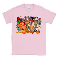 Bubblegum Pink happy turkey day Classic Tee - MaliasSmallBusiness