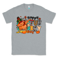 Heather Grey happy turkey day Classic Tee - MaliasSmallBusiness