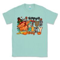 Seafoam happy turkey day Classic Tee - MaliasSmallBusiness