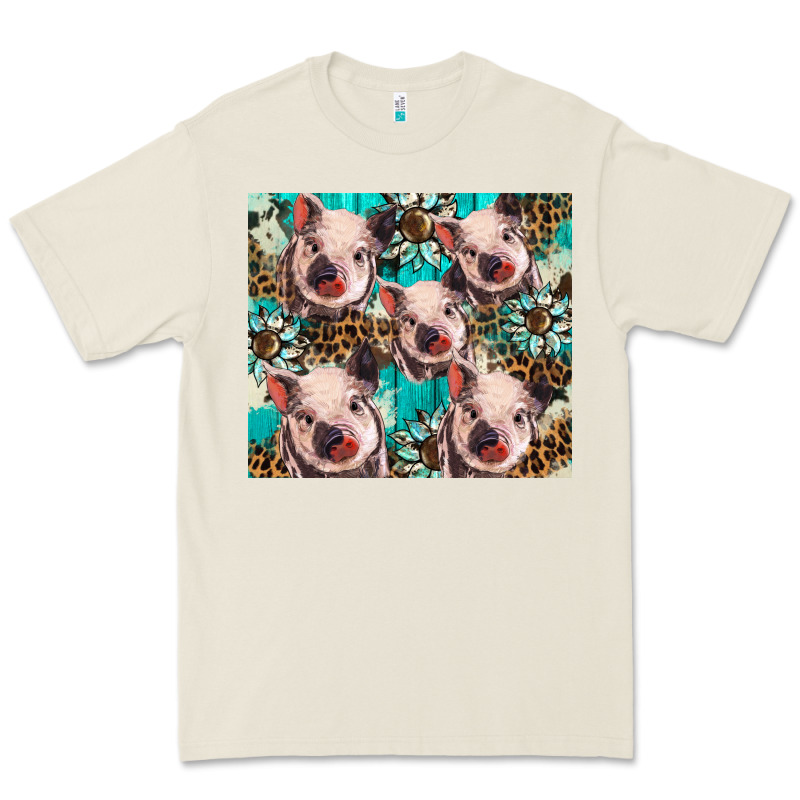 Western Cowhide Sunflower Baby Pig Premium Tee by BarkalooDesign | Teevron