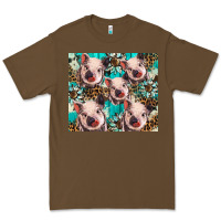 Cacao western cowhide sunflower baby pig Premium Tee - BarkalooDesign