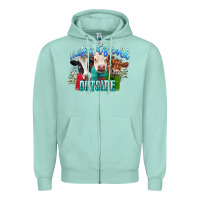 Seafoam heifers its cold outside Zipper Hoodie - CowGirlArtShop