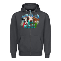 Smoke heifers its cold outside Zipper Hoodie - CowGirlArtShop