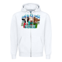 White heifers its cold outside Zipper Hoodie - CowGirlArtShop