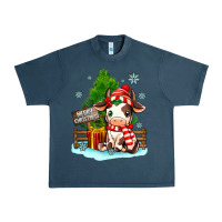 Midnight Navy merry christmas cow Urban Heavy Tee - MaliasSmallBusiness