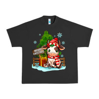 Pigment Black merry christmas cow Urban Heavy Tee - MaliasSmallBusiness