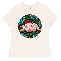 Bone Baby Pig Christmas Ladies Tee - RanaPortraitStore