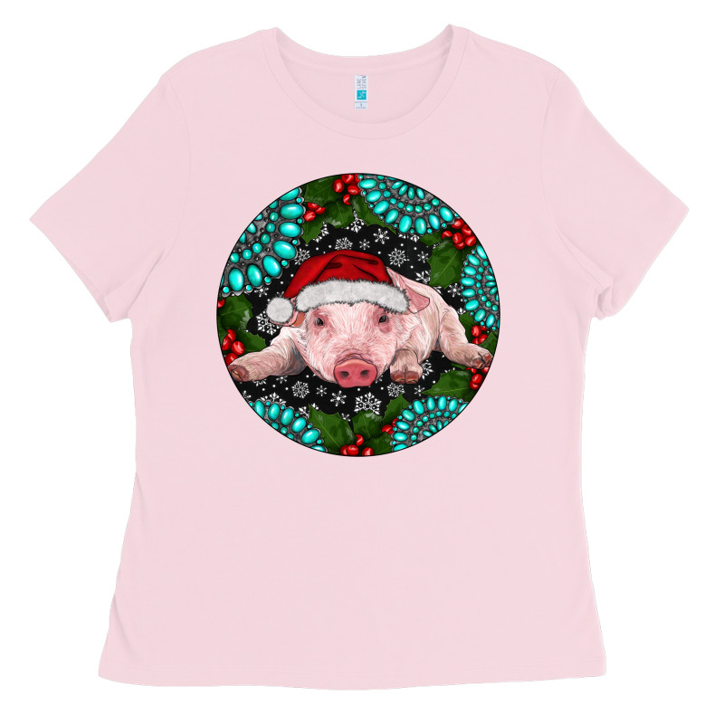 Baby Pig Christmas Ladies Tee by RanaPortraitStore | Teevron