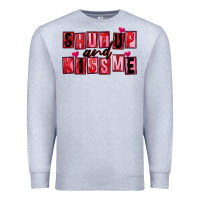 Heather Grey Shut up and kiss me Premium Sweatshirt - FaDigitalArtStudio