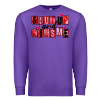 Purple Shut up and kiss me Premium Sweatshirt - FaDigitalArtStudio