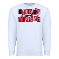 White Shut up and kiss me Premium Sweatshirt - FaDigitalArtStudio