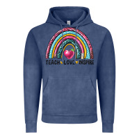 Vintage Denim rainbow teach love inspire Vintage Hoodie - NancyCooperArtShop