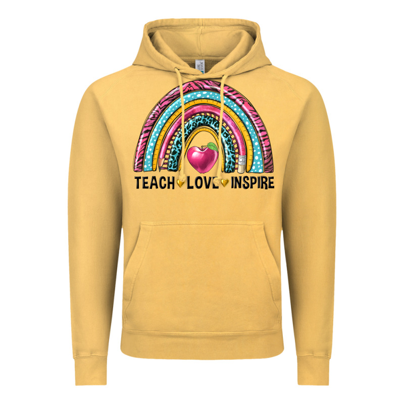 Rainbow Teach Love Inspire Vintage Hoodie by NancyCooperArtShop | Teevron