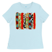 Baby Blue christmas brushstroke Ladies Tee - AdoDesignShop