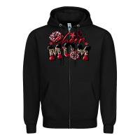 Black cheer mom  maroon Zipper Hoodie - CowGirlArtShop