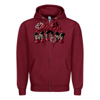 Burgundy cheer mom  maroon Zipper Hoodie - CowGirlArtShop