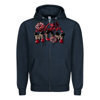 Navy cheer mom  maroon Zipper Hoodie - CowGirlArtShop