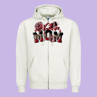 Cheer Mom  Maroon Zipper Hoodie Designed By Cowgirlartshop