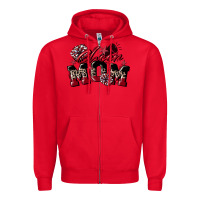 Red cheer mom  maroon Zipper Hoodie - CowGirlArtShop