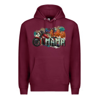 Burgundy Badass mama motorcycle mother's day Premium Hoodie - HowdyJamesFarm