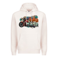 Pale Pink Badass mama motorcycle mother's day Premium Hoodie - HowdyJamesFarm