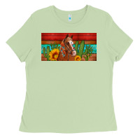 Aztec Horse Cactus And Sunflowers License Plate Template Ladies Tee | Teevron