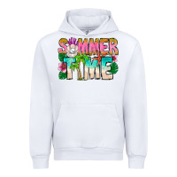 White Summer Time Urban Hoodie - CowhideDigitalArt