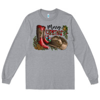 Heather Grey Merry Christmas Long Sleeve Tee - SublimationCraftShop