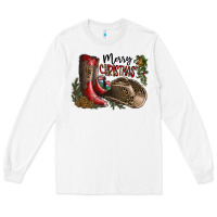 White Merry Christmas Long Sleeve Tee - SublimationCraftShop