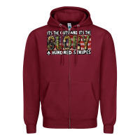 Burgundy its the guts and its the glory a hundred stripes Zipper Hoodie - CowGirlArtShop