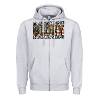 Heather Grey its the guts and its the glory a hundred stripes Zipper Hoodie - CowGirlArtShop