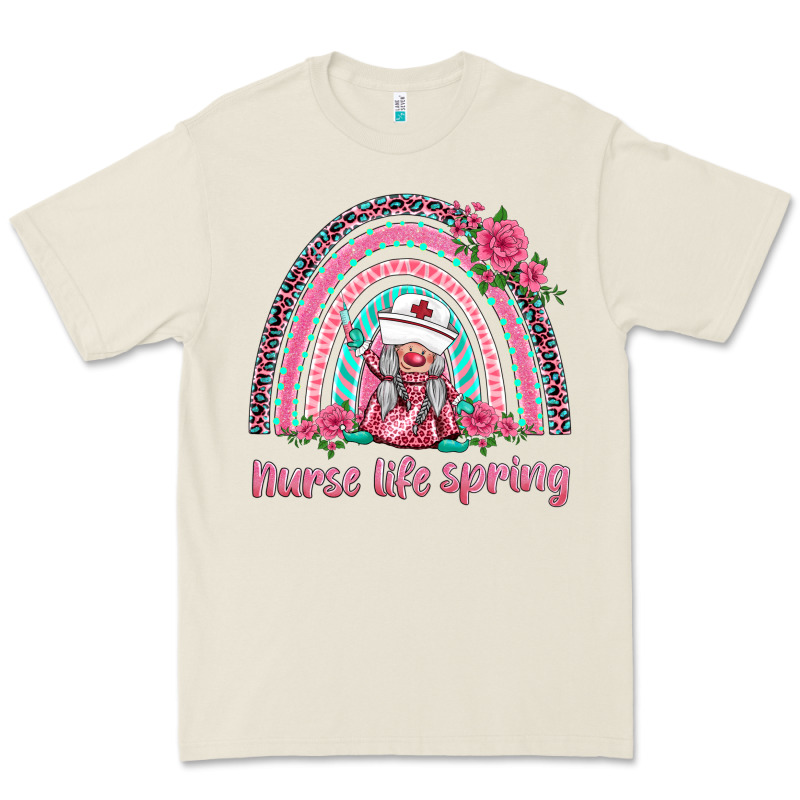 Nurse Life Spring Rainbow Premium Tee by BarkalooDesign | Teevron