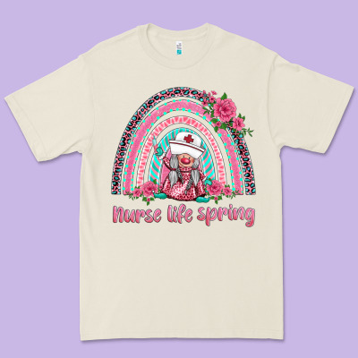 Nurse Life Spring Rainbow Premium Tee Designed By Barkaloodesign