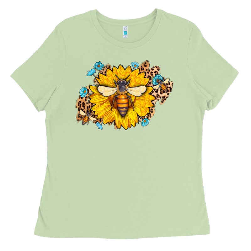 Bee Sunflower Leopard Ladies Tee by AdoDesignShop | Teevron