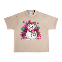 French Oak pink christmas snowman Urban Heavy Tee - MaliasSmallBusiness