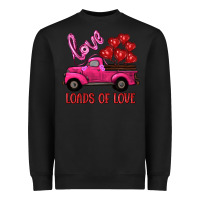 Black valentine's day loads of love turck with balloons Heavyweight Sweatshirt - RanaPortraitStore