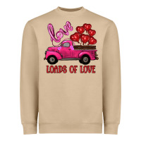 Mushroom valentine's day loads of love turck with balloons Heavyweight Sweatshirt - RanaPortraitStore