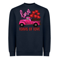 Navy valentine's day loads of love turck with balloons Heavyweight Sweatshirt - RanaPortraitStore