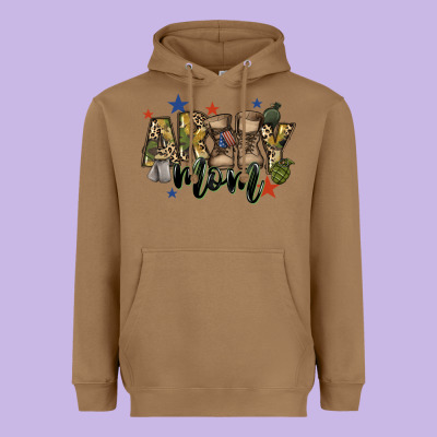 Army Mom Heavyweight Hoodie Designed By Fadigitalartstudio