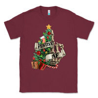 Burgundy Festive af Christmas middle finger Classic Tee - NancyCooperArtShop