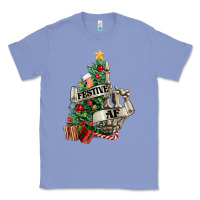 Colony Blue Festive af Christmas middle finger Classic Tee - NancyCooperArtShop