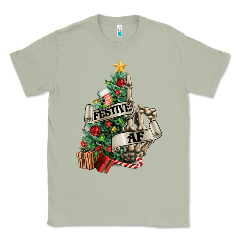 Festive Af Christmas Middle Finger Classic Tee by NancyCooperArtShop | Teevron