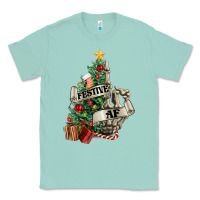 Seafoam Festive af Christmas middle finger Classic Tee - NancyCooperArtShop