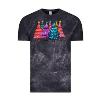 Cloud Black christmas trees and lights Vintage Tee - MaliasSmallBusiness