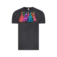 Vintage Black christmas trees and lights Vintage Tee - MaliasSmallBusiness