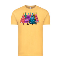 Vintage Mustard christmas trees and lights Vintage Tee - MaliasSmallBusiness
