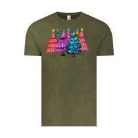 Vintage Olive christmas trees and lights Vintage Tee - MaliasSmallBusiness